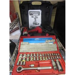 SOCKET SET/CORDLESS DRILL WITH BATTERY & CHARGERS