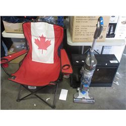 ELECTRIC FIREPLACE INSERT/HOOVER UPRIGHT VAC WITH BATTERY & CHARGER/CANADIAN FOLDING CHAIR