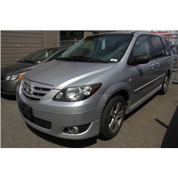 2006 MAZDA MPV, GREY, VAN, V6, GAS, AUTOMATIC, VIN#JM3LW28J260565077, 215,601KMS,