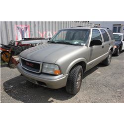 2002 GMC JIMMY SLS, GREY, SUV, 4.3L, GAS, AUTOMATIC, VIN#1GKDT13W72K174335, 301,604KMS,