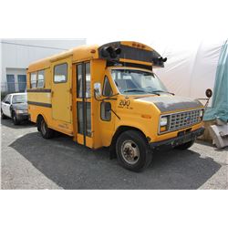 1987 FORD ECONOLINE 350 BUS, YELLOW, GASOLINE, NOT CERTIFIED - MUST TOW, NO INSPECTION CERTIFICATE,