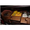Image 2 : SHELF OF TOOLS INCLUDING VEHICLE PARTS, CABLES, AND MORE