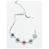 Image 2 : LADIES .925 SILVER RUBY, EMERALD & SAPPHIRE BRACELET-APPRAISED VALUE $510