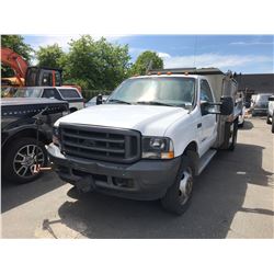 2004 FORD F450 XL-SUPERDUTY DUMP TRUCK, WHITE, DIESEL, AUTOMATIC, VIN#1FDXF46P34EC67372,
