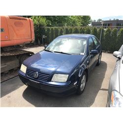 2001 VOLKSWAGEN JETTA, 4DR SEDAN, BLUE, VIN # 3VWSK29M91M125448