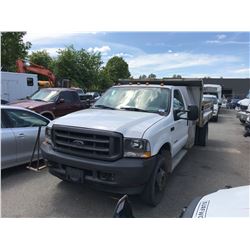 2003 FORD 2WHDR DUMP, WHITE, VIN # 1FDXF46P53EB58166