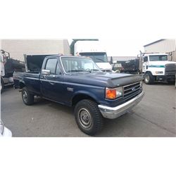 1990 FORD F250, BLUE, 2 DOOR PICKUP, GAS, MANUAL, VIN#2F1HF26G0LCA80799, 548,190KMS, RD,4W,CR, 1