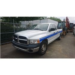 2004 DODGE RAM 1500, 4DOOR PICKUP, WHITE, GAS, AUTOMATIC, VIN#1D7HA18N84J254082, 188,105KMS,