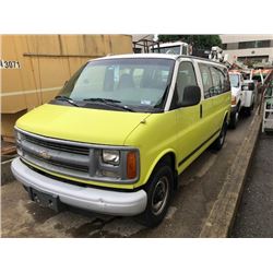 1999 CHEVROLET EXPRESS VAN, WHITE, GAS, AUTOMATIC, VIN#1GNGG25R2X1159580, 109,605KMS, RD,TH,AC, 1