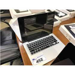 APPLE MACBOOK 13'', MODEL A1278, SERIAL NUMBER W89095LF1AX, SPECS AND PASSWORD/ICLOUD LOCK STATUS