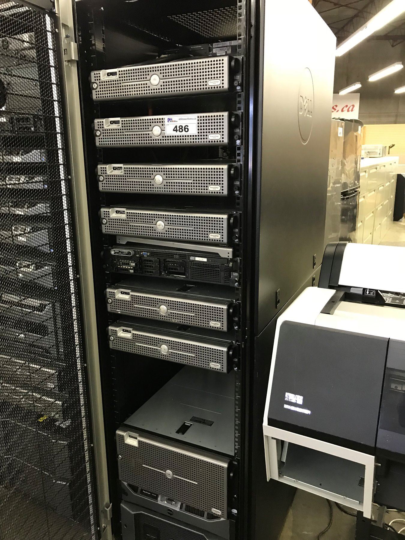 CONTENTS OF RACK INCLUDING: 7X DELL POWEREDGE 2950, DELL POWEREDGE 2900 ...