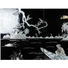 Image 2 : Set of Four Mother Pearl Landscape Black Lacquer