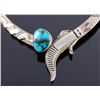 Image 3 : Signed Navajo Sterling Silver Turquoise Necklace