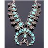 Image 2 : Navajo Sterling & Turquoise Squash Blossom 1900-