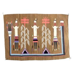 Navajo Rainbow Yei Pattern Wool Rug