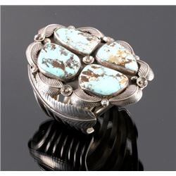 Excellent Navajo Sterling Silver Turquoise Cuff