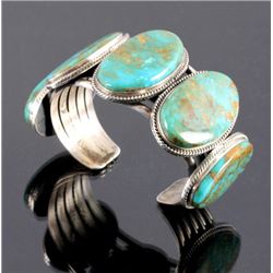Navajo Sterling Silver Turquoise Cuff