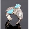 Image 2 : Signed Navajo Sterling Silver Turquoise Cuff