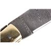 Image 13 : Damascus Buffalo Horn Handle Knife w/ Ornate Inlay