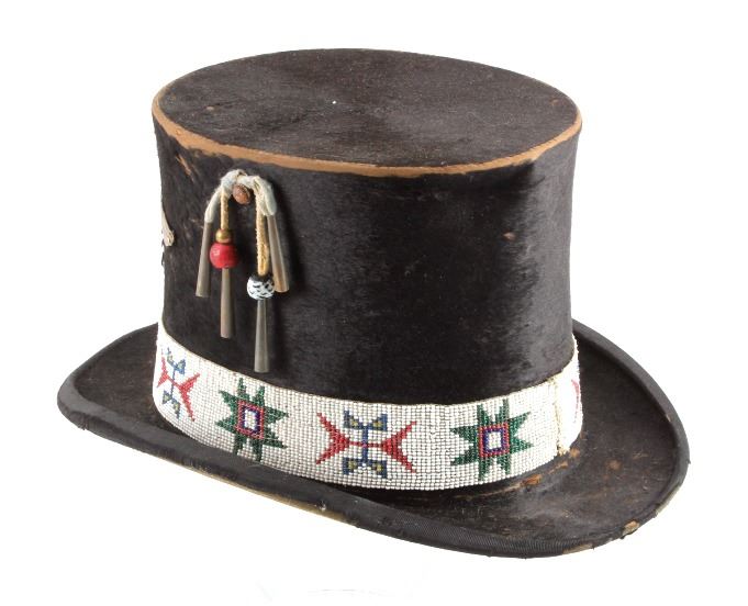 Sioux Native American Indian Beaded Top Hat