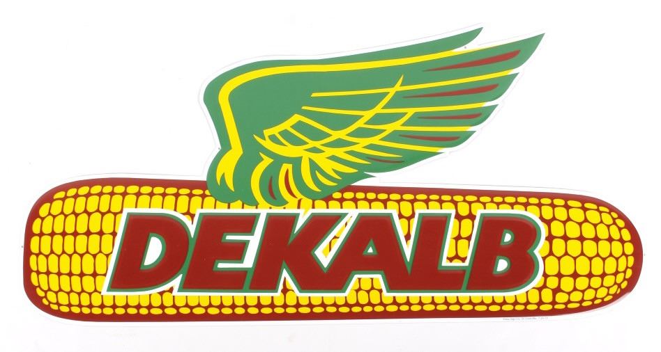 Dekalb Seed Flying Corn Cob Tin Advertising Sign