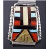 Image 2 : Signed Zuni Mosaic Inlaid Multi-Stone Watch Band