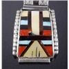 Image 3 : Signed Zuni Mosaic Inlaid Multi-Stone Watch Band