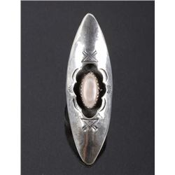 Signed Navajo Sterling & MOP Shadowbox Ring