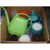 Image 2 : TWO BOXES OF OUTDOOR CANDLES, HOLDERS, PLANT POTS ETC