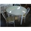 Image 2 : ROUND WHITE GLASSTOP DINING TABLE AND FOUR CHAIRS