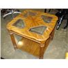 Image 1 : OAK GLASS TOP ENDTABLE