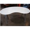 Image 2 : IKEA KIDNEY SHAPE FROSTED GLASS TOP DESK WITH ADJUSTABLE LEGS