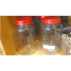6 LARGE GLASS JARS WITH LIDS
