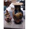 Image 2 : LARGE EASTERN DRAGON MOTIF VASE AND PORCELAIN STATUE