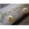 Image 2 : STERLING SILVER GENUINE CULTURED PEARL AAND TOPAZ BRACELET WITH APPRAISEL $1000.00