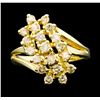 Image 2 : 1.00 ctw Diamond 3-Row Ring - 14KT Yellow Gold