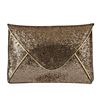 Image 1 : Black and Metallic Gold Evening Envelope Clutch