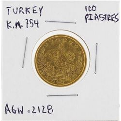 100 Turkey Piastre Kurush Gold Coin