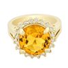 Image 1 : 14KT Yellow Gold 4.38 ctw Citrine and Diamond Ring