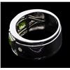 Image 3 : Crayola 0.90 ctw Peridot and White Sapphire Ring - .925 Silver