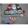 Image 1 : 1 HAPPY HOLIDAY SIGN, YARDSTICK & SWINGING BOY