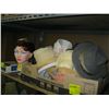 Image 1 : 1 MASSAGE VIBRATOR, MANNEQUIN HEAD AND BOX OF ASSORTED HATS