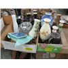 Image 1 : 1 2 FLATS OF ASSORTED GERMAN POTTERY VASES, GLASS TEA POT ETC