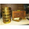 Image 1 : 1 DENVER FIRE CLAY TIN, STELCO WOOD BOX, ETC