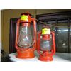 Image 1 : 1 2 RED BARN LANTERNS