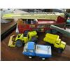 Image 1 : 1 TONKA FIRE TRUCK, TONKA GRADER AND 2 TONKA TRUCKS