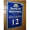 Image 1 : 1 BANK OF MONTREAL METAL CALENDAR SIGN
