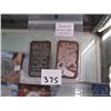 Image 1 : 1 2 ONE OUNCE (99.9%) SILVER BARS