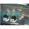 Image 1 : 1 2 STERLING SILVER SALT & PEPPER SHAKERS, 2 SUGAR BOWLS WITH SPOONS WEIGH 155 G (WITHOUT GLASS INSE