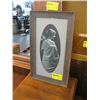 Image 1 : 1 BROWN WOOD FRAMED PICTURE OF LADY WRAPPED IN CLOTH